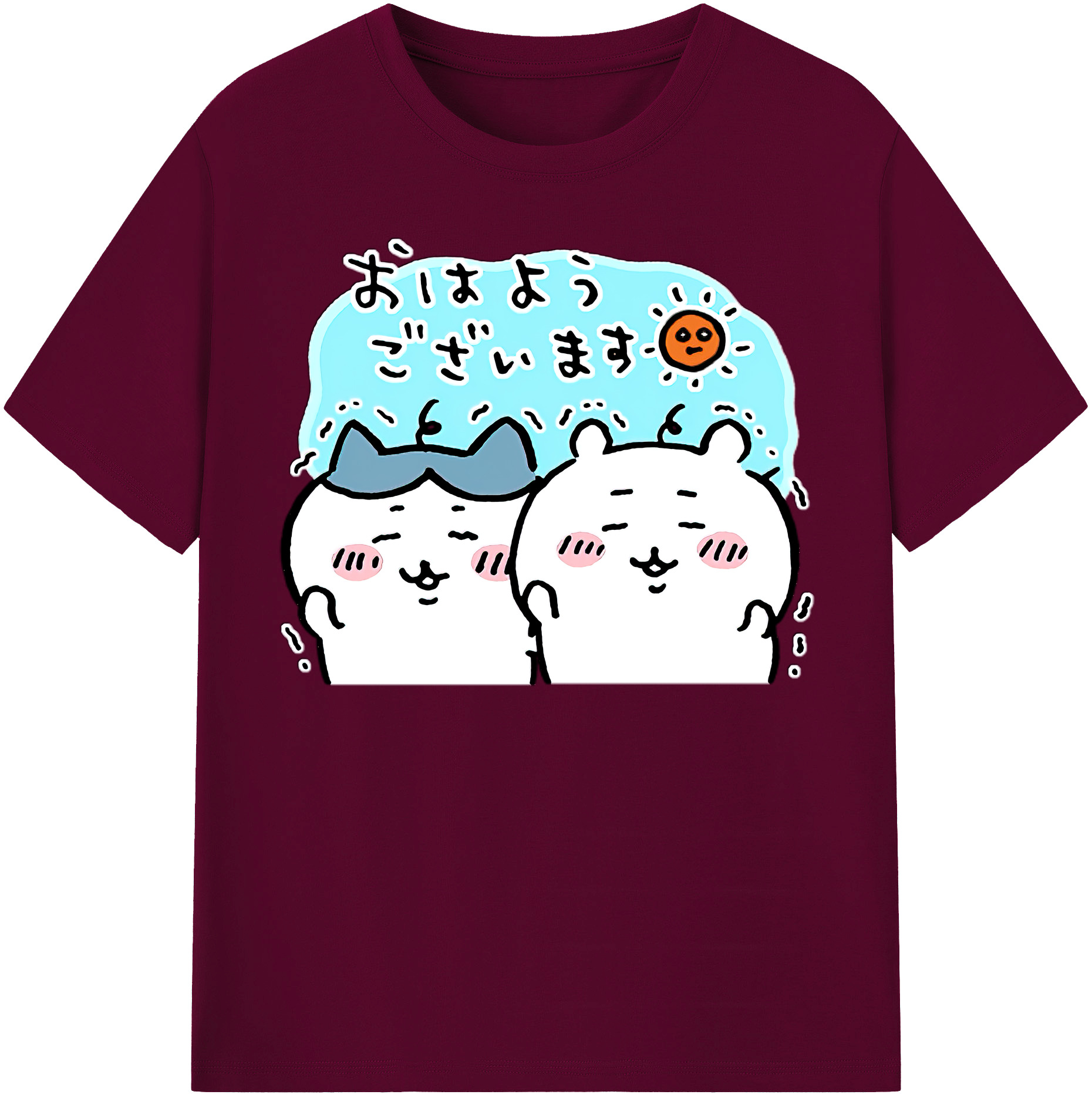 （画像用） ちいかわ ハチワレ Chii-kawa hachiware レディースカジュアルプリントTシャツ（綿100％）